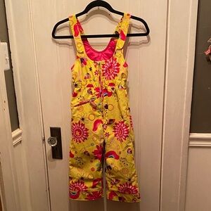 Obermeyer Yellow Floral snow bibs-extended wear system